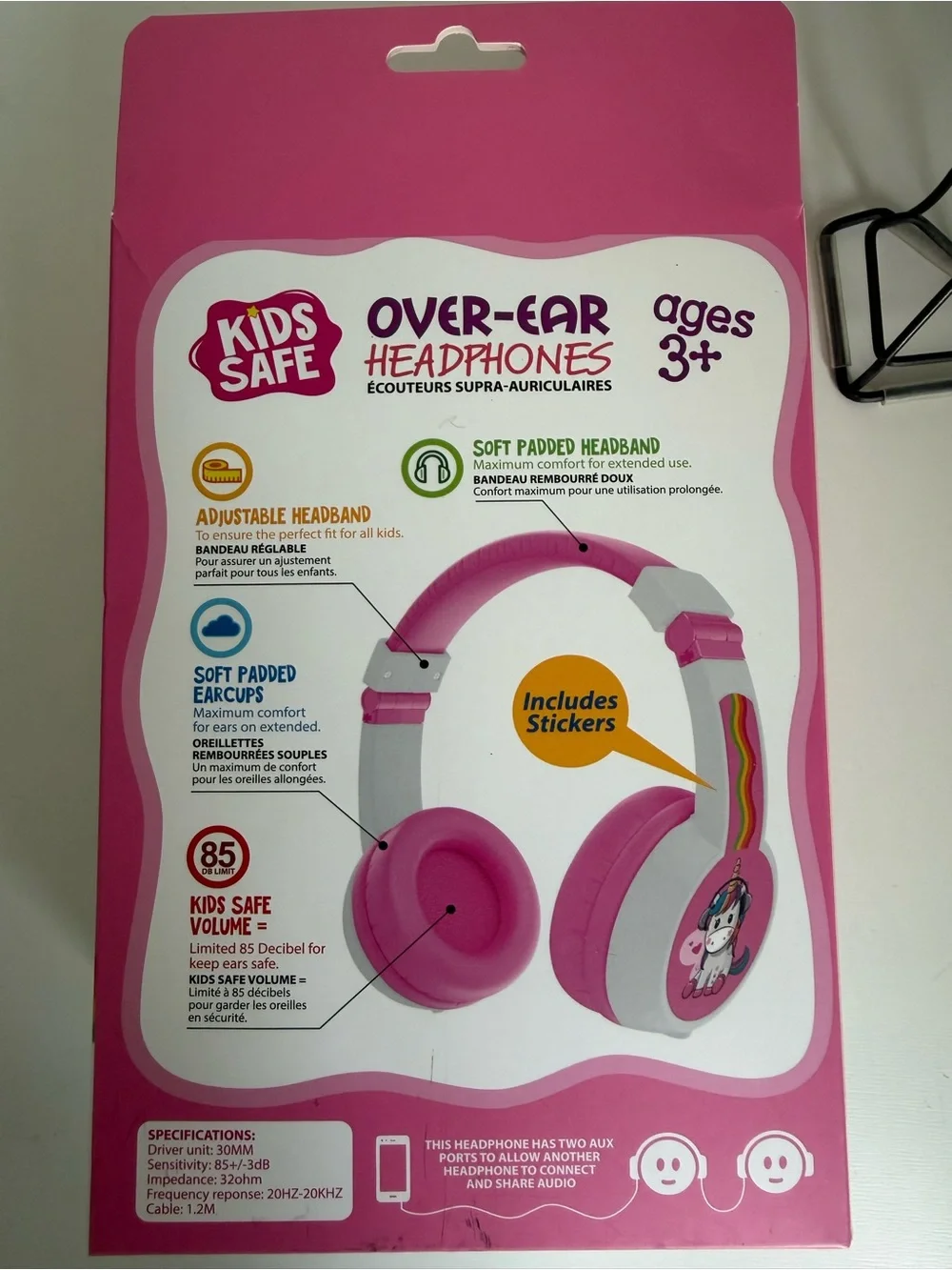 Rebellion Kids Pink Unicorn Over-Ear Headphones